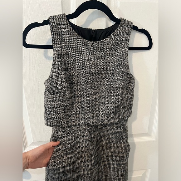 J. Crew Black & White Tweed Sheath Dress with Pockets - Picture 6 of 14